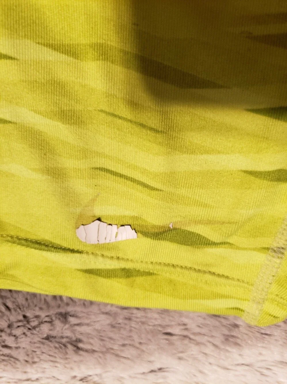 Nike Pro Lime Green Tiger Stripe Compression Shorts Orange Waistband L